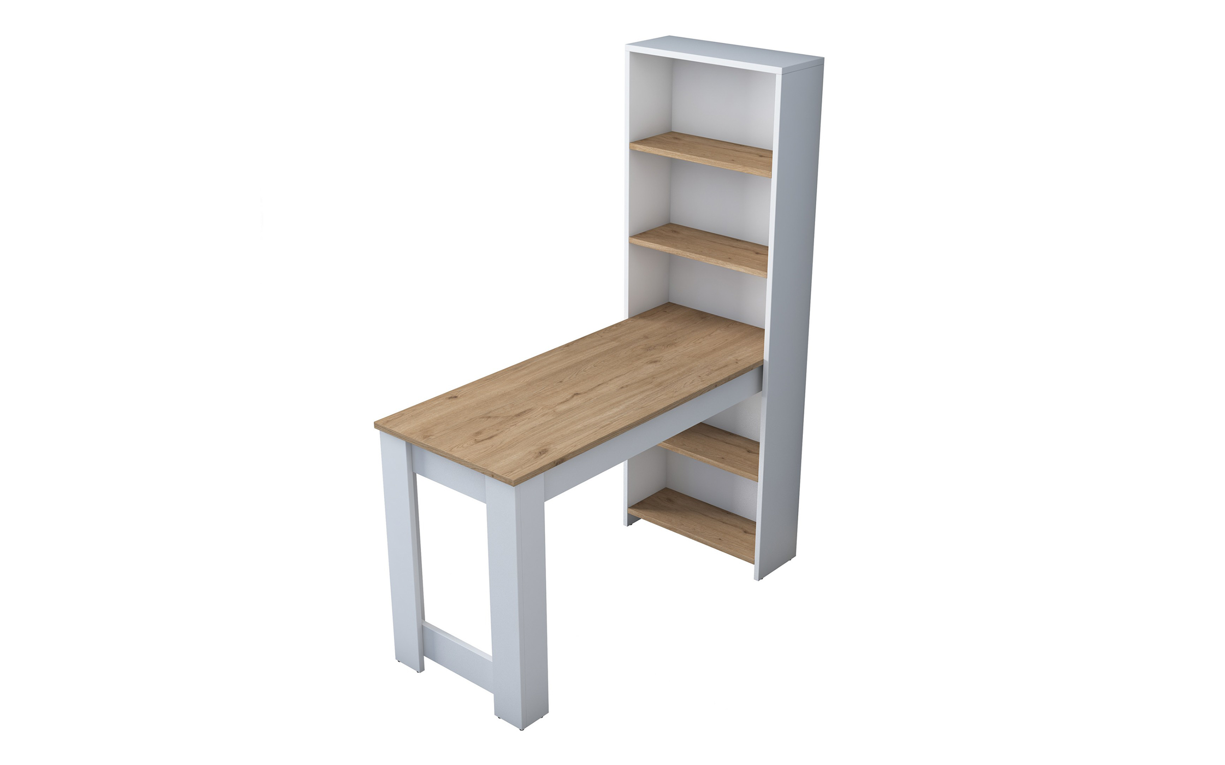 Masa dining + etajera Sento, nuc + alb  4